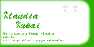 klaudia kupai business card